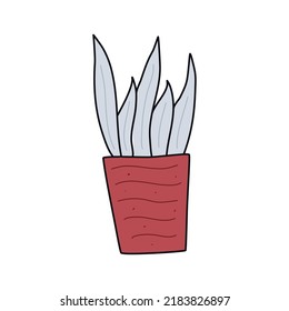 Ilustración dibujada a mano plana. Planta de poción aislada en fondo blanco 