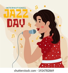 Flat Hand Drawn Jazz DayInternational 