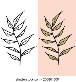 flat hand drawn leaf icon, editable vector file for all of your graphic needs.