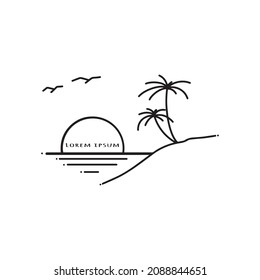 flach handgezeichnetes Logo von Sonnenuntergang, bearbeitbare Vektordatei für alle Ihre grafischen Bedürfnisse.