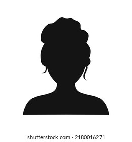 Flat hand drawn silhouette illustration. Girls isolated on white background