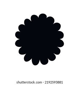 Flat hand drawn silhouette illustration. Pillow isolated on white background