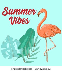 Flat Hand drawn summer vibes illustration