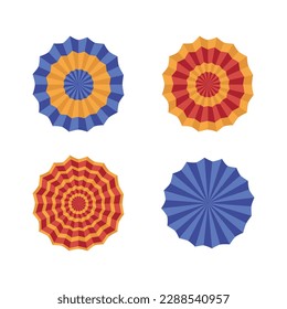 Flat hand drawn vector illustration of eco friendly home decoration such as paper fans