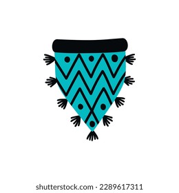 Flat hand drawn vector illustration of a dog bandana or bib