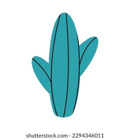 Flat hand drawn vector illustration of cactus