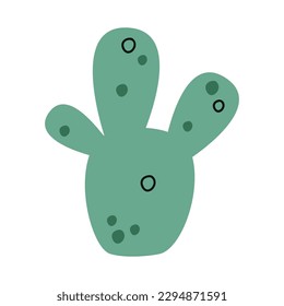 Flat hand drawn vector illustration of cactus