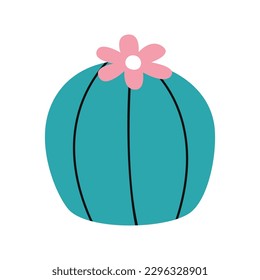 Flat hand drawn vector illustration of cactus