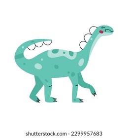 Ilustración vectorial a mano plana de los dinosaurios shunosaurus