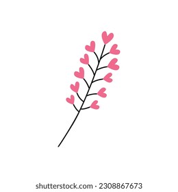 Flat hand drawn vector illustration of flower