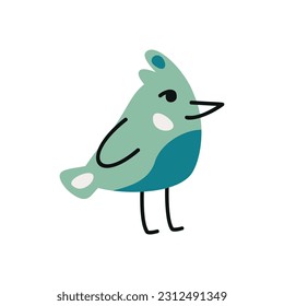 Flat hand drawn vector illustration of bird
