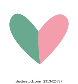 Ilustración vectorial dibujada a mano plana del corazón