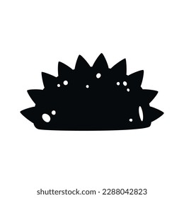 Flat hand drawn vector silhouette illustration of a mexican food. Delicious taco with tomato