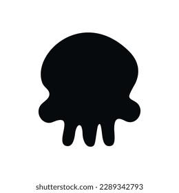 Flat hand drawn vector silhouette illustration of mexican human skull. Illustration for the Day of the dead