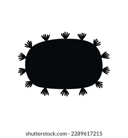 Flat hand drawn vector silhouette illustration of pet bed. lounger for cats, dogs and other animals