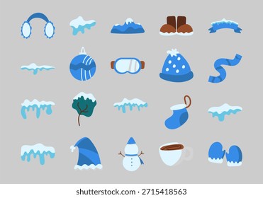 Ilustración plana de dibujos animados de invierno dibujado a mano