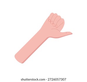 Gesto de mão plana mostrando o número um. Mão humana nua com o dedo indicador levantado, indicando o número 1. Design mínimo, útil para temas de educação, matemática ou contagem. Estilo icônico, isolado no branco
