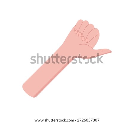 Flat hand gesture showing number one. Bare human hand with forefinger raised, indicating the number 1. Minimal design, useful for education, math, or counting themes. Iconic style, isolated on white