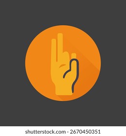 Flat Hand Gesture with Two Raised Fingers Icon – Peace, Victory, or Communication Symbol