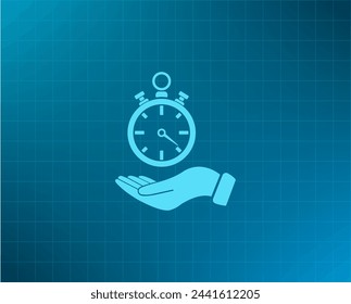 flat hand giving the clock icon 
