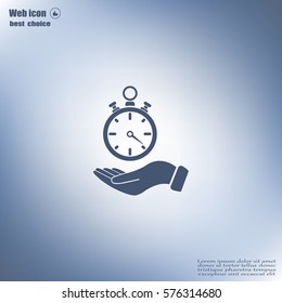flat hand giving the clock icon 