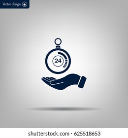 flat hand giving the clock icon 