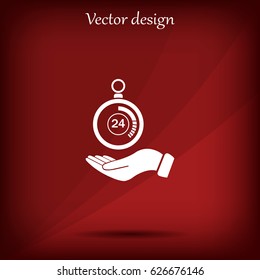 flat hand giving the clock icon 