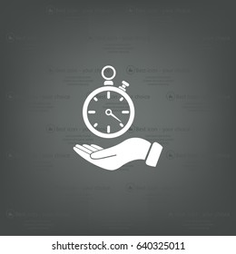 flat hand giving the clock icon 