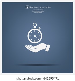 flat hand giving the clock icon 