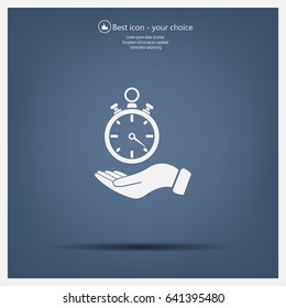 flat hand giving the clock icon 