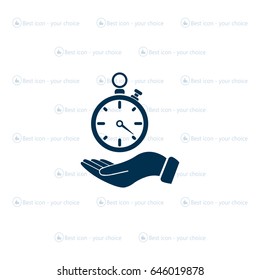 flat hand giving the clock icon 