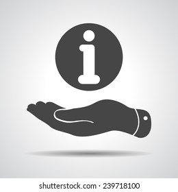 flat hand giving the info icon