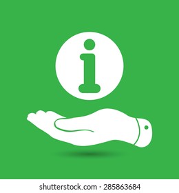 flat hand giving the info icon