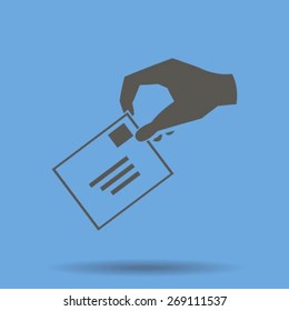 flat hand giving the mail icon