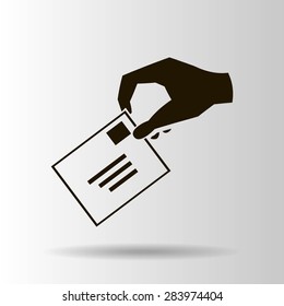 flat hand giving the mail icon