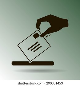 flat hand giving the mail icon
