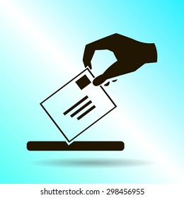flat hand giving the mail icon