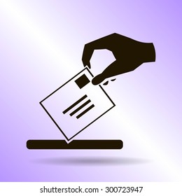 flat hand giving the mail icon