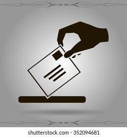 flat hand giving the mail icon