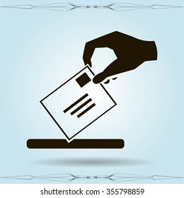flat hand giving the mail icon