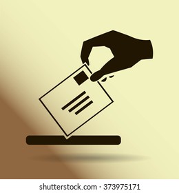 flat hand giving the mail icon