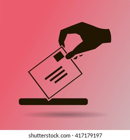 flat hand giving the mail icon