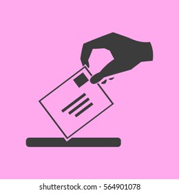 flat hand giving the mail icon