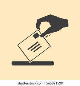 flat hand giving the mail icon