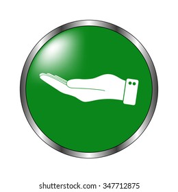 flat of the hand  - green vector icon