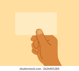 flat hand holding card mockup design