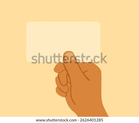 flat hand holding card mockup design