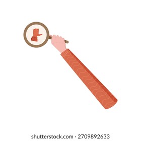 Flat hand holding a circle symbol for feedback and satisfaction. Represents review, opinion, and positive rating concept. Perfect for business or customer evaluation themes.