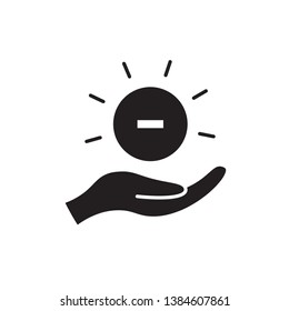 flat Hand holding minus icon sign, vector illustration, eps 10