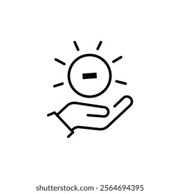 flat Hand holding minus icon sign, vector illustration, eps 10